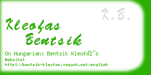 kleofas bentsik business card